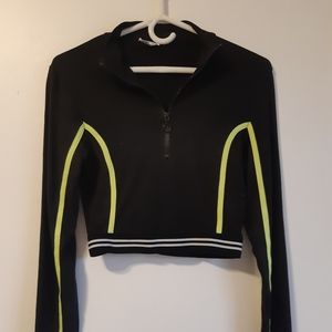 Cropped Long Sleeve Athleisure Half Zip Top